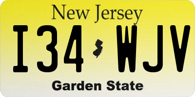 NJ license plate I34WJV