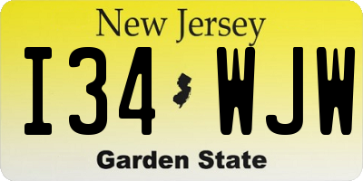 NJ license plate I34WJW