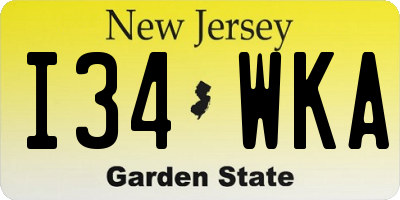 NJ license plate I34WKA