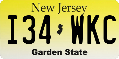 NJ license plate I34WKC
