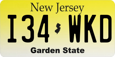 NJ license plate I34WKD