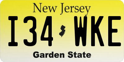 NJ license plate I34WKE