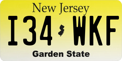 NJ license plate I34WKF