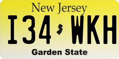 NJ license plate I34WKH