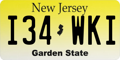 NJ license plate I34WKI