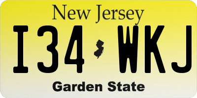 NJ license plate I34WKJ