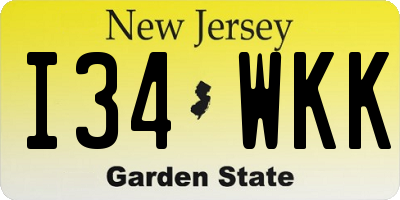 NJ license plate I34WKK