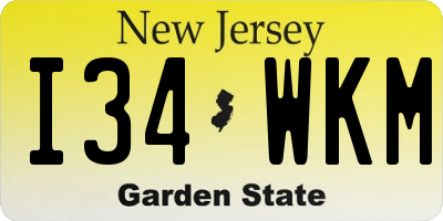 NJ license plate I34WKM