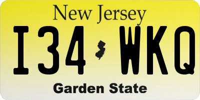 NJ license plate I34WKQ