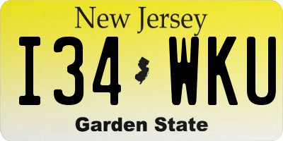 NJ license plate I34WKU