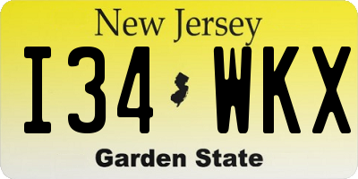 NJ license plate I34WKX