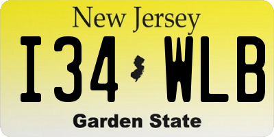 NJ license plate I34WLB