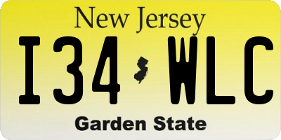 NJ license plate I34WLC