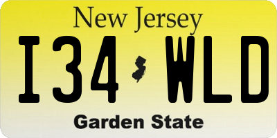 NJ license plate I34WLD