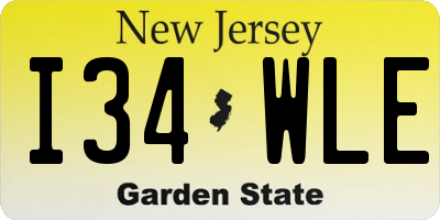 NJ license plate I34WLE