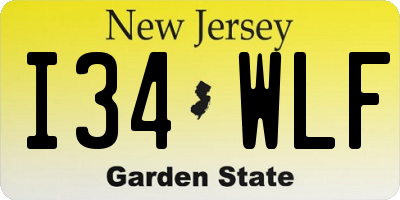 NJ license plate I34WLF