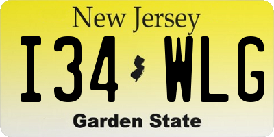 NJ license plate I34WLG