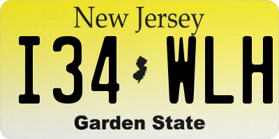 NJ license plate I34WLH