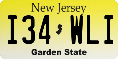 NJ license plate I34WLI