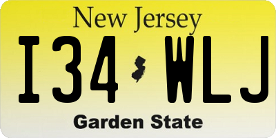 NJ license plate I34WLJ