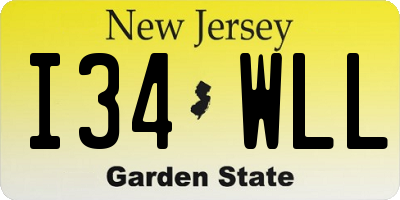 NJ license plate I34WLL