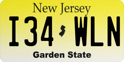 NJ license plate I34WLN