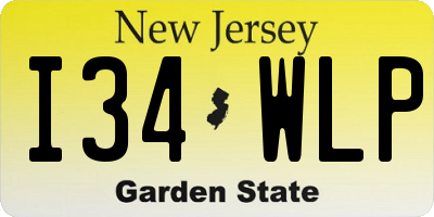 NJ license plate I34WLP