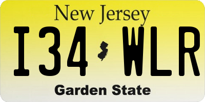 NJ license plate I34WLR