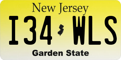 NJ license plate I34WLS