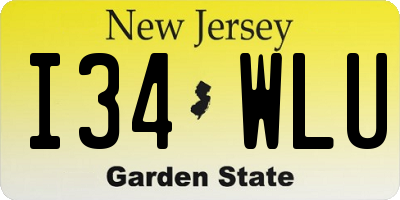 NJ license plate I34WLU