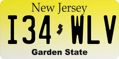 NJ license plate I34WLV