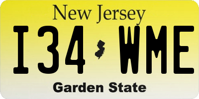 NJ license plate I34WME