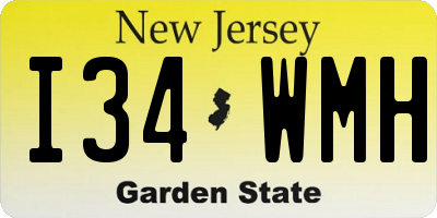 NJ license plate I34WMH