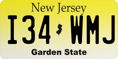 NJ license plate I34WMJ