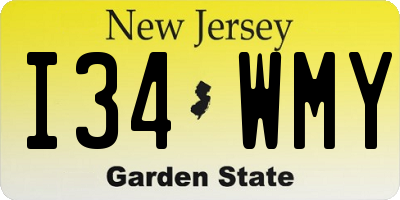 NJ license plate I34WMY