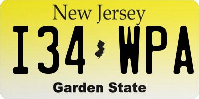 NJ license plate I34WPA