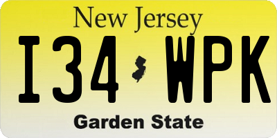 NJ license plate I34WPK