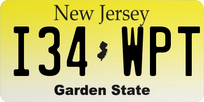 NJ license plate I34WPT