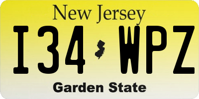 NJ license plate I34WPZ