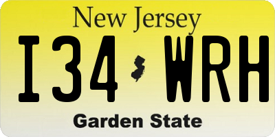 NJ license plate I34WRH