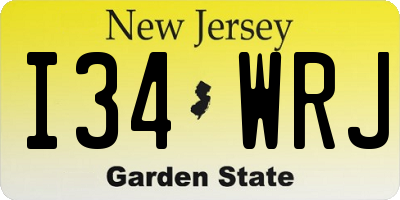 NJ license plate I34WRJ