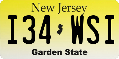 NJ license plate I34WSI