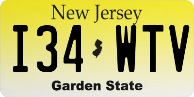 NJ license plate I34WTV