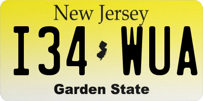 NJ license plate I34WUA