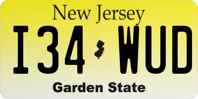 NJ license plate I34WUD