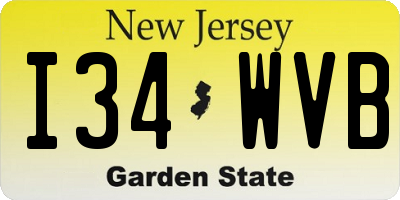 NJ license plate I34WVB