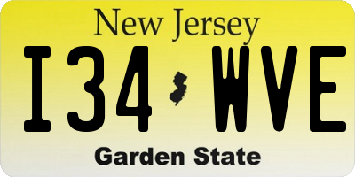 NJ license plate I34WVE