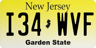NJ license plate I34WVF