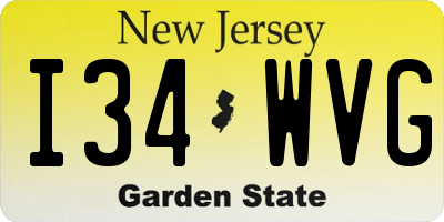NJ license plate I34WVG