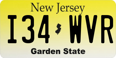 NJ license plate I34WVR